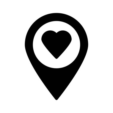 favori gps glyph düz vektör simgesi