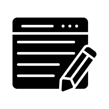 tarayıcı glyph düz vektör simgesini edit