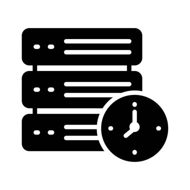 sunucu son tarih glyph düz vektör simgesi