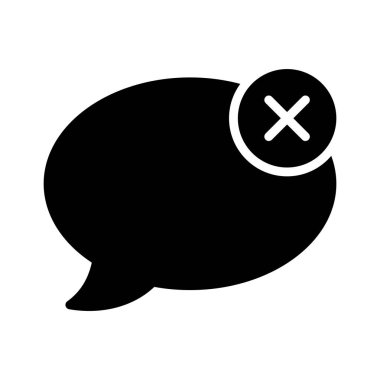 cancel bubble glyph flat vector icon