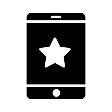 favori mobil glyph düz vektör simgesi