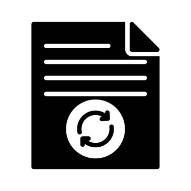 dosya glyph düz vektör simgesini yenileme