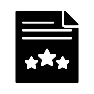 derecelendirme dosyası glyph düz vektör simgesi