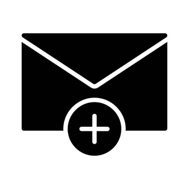 e-posta glyph düz vektör simgesi ekle
