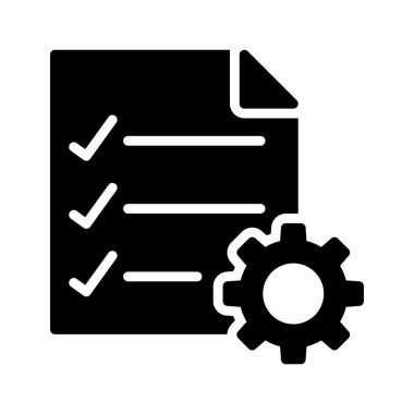 kontrol listesi ayarı glyph düz vektör simgesi