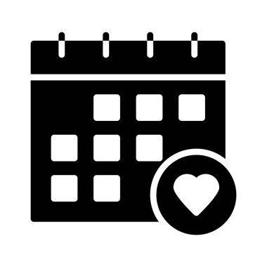 favori takvim glyph düz vektör simgesi