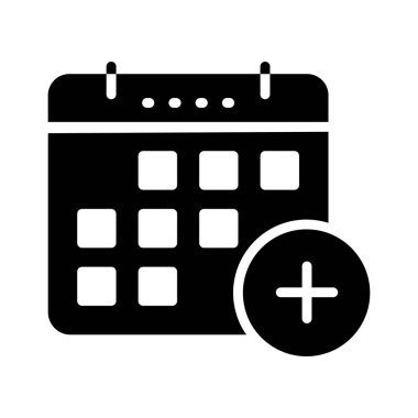 takvim glyph düz vektör simgesi ekle