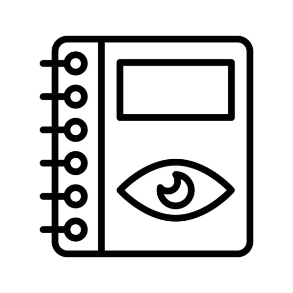 Ver Cuaderno Delgada Línea Vector Icono — Archivo Imágenes Vectoriales