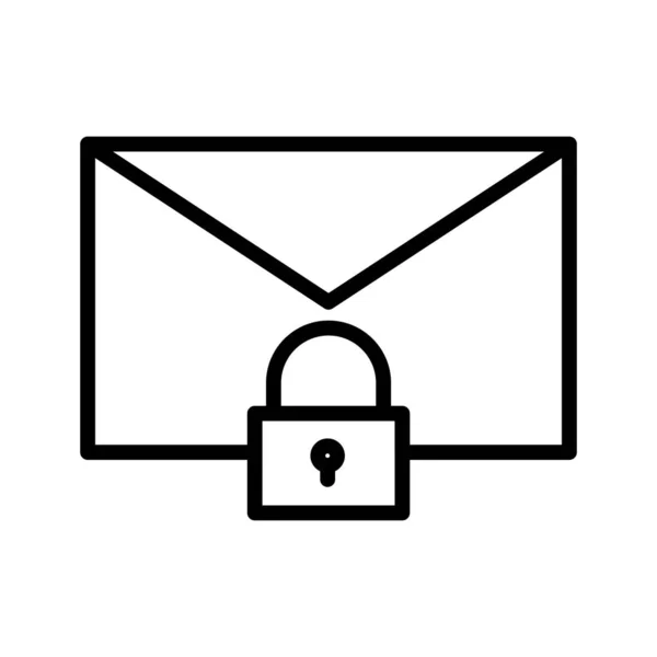 安全电子邮件细线矢量图标 — 图库矢量图片