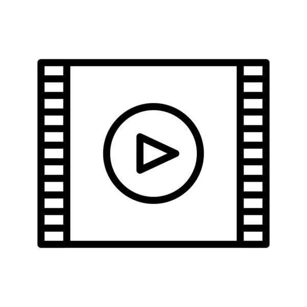 Εικονίδιο Διανυσματικών Γραμμών Βίντεο Λεπτή Γραμμή — Διανυσματικό Αρχείο