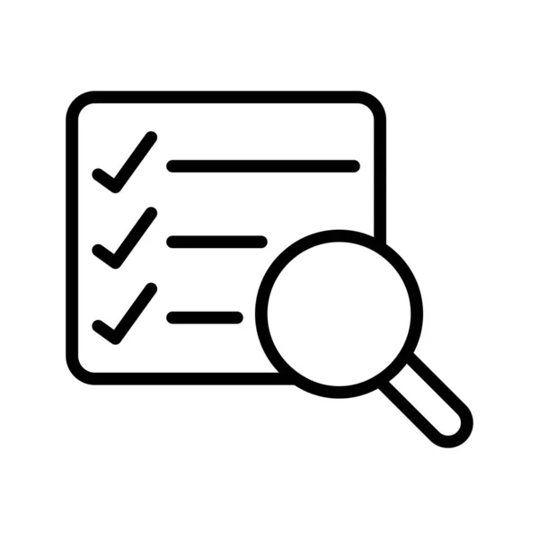 Search Checklist Thin Line Vector Icon — Stock Vector