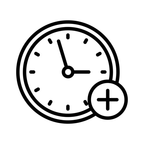 Uhr Thin Line Vektor Icon Hinzufügen — Stockvektor