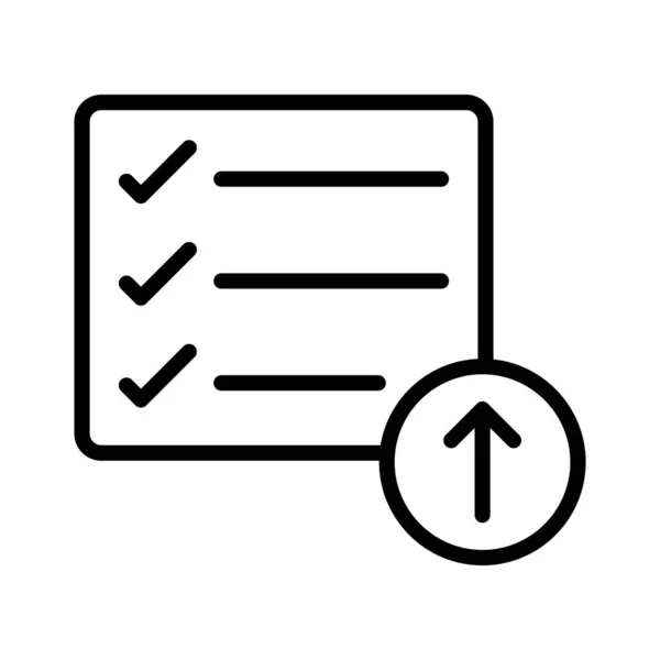 Upload Checklist Thin Line Vector Icon — Stock Vector