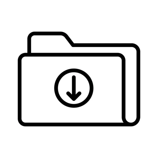 Download Folder Thin Line Vector Icon — Stock Vector