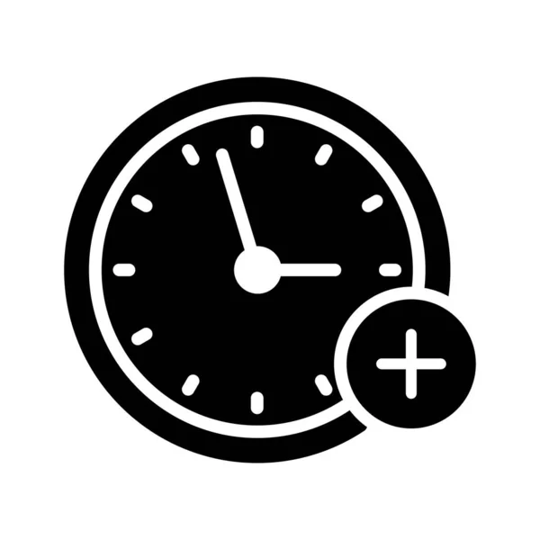 Añadir Icono Vector Plano Glifo Reloj — Archivo Imágenes Vectoriales