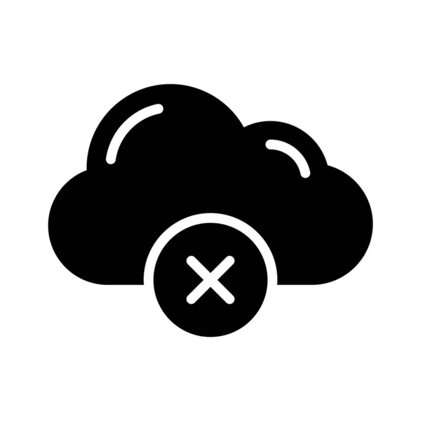 Cancelar Icono Vector Plano Glifo Nube — Archivo Imágenes Vectoriales