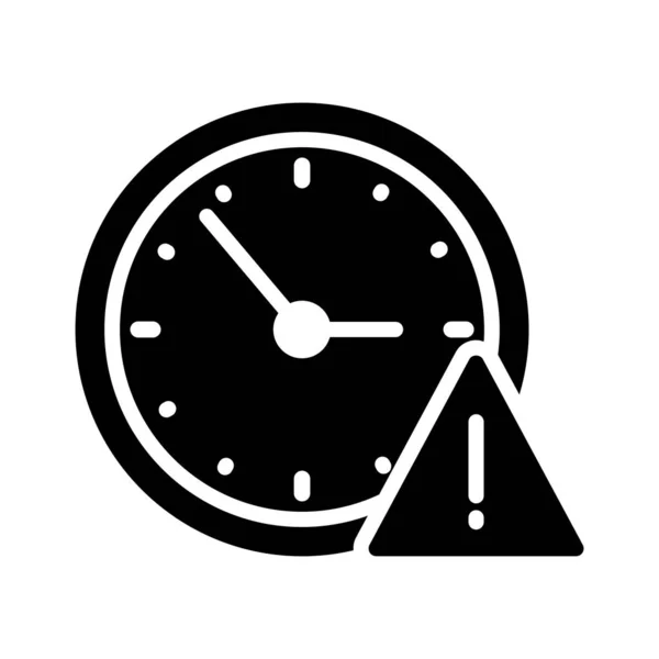 Error Reloj Glifo Icono Vector Plano — Vector de stock