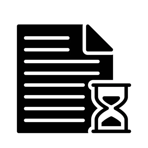 File Deadline Glyph Flat Vector Icon — Stock Vector