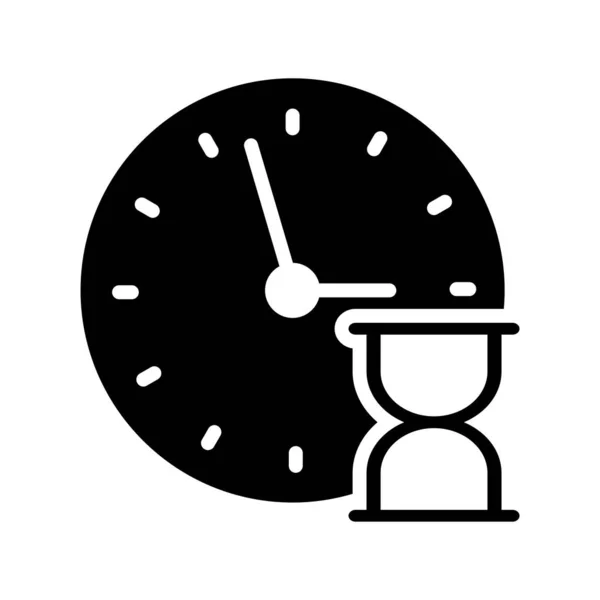 Deadline Glyph Flat Vector Icon — Stock Vector