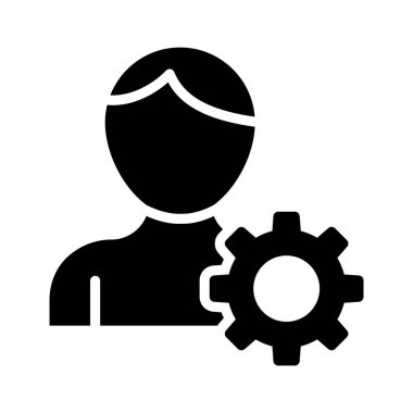 profil ayarı glif düz vektör simgesi