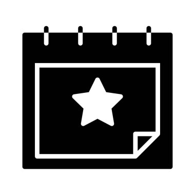 favori takvim glyph düz vektör simgesi