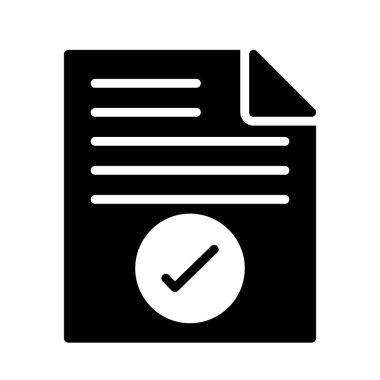 dosya glyph düz vektör simgesini kontrol et