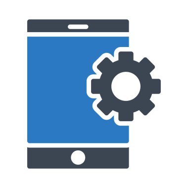 mobil ayar glyph renk vektör simgesi 