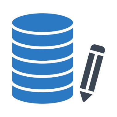 veritabanı glyph renk vektör simgesini edit 