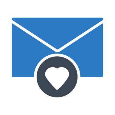 favori e-posta glyph renk vektör simgesi 