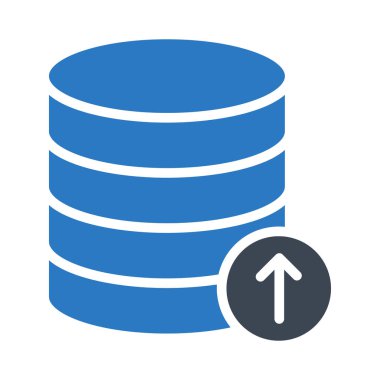 yükleme veritabanı glyph renk vektör simgesi 