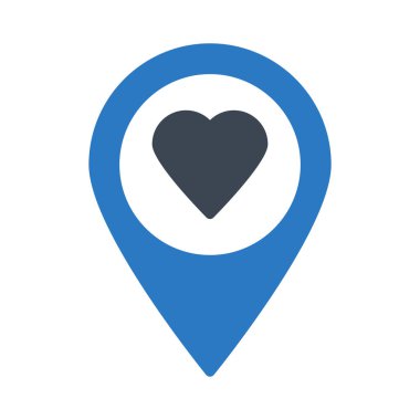 favori gps glyph renk vektör simgesi 