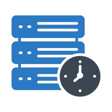 sunucu son tarih glyph renk vektör simgesi 