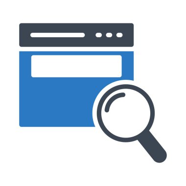 arama web sayfası glyph renk vektör simgesi 