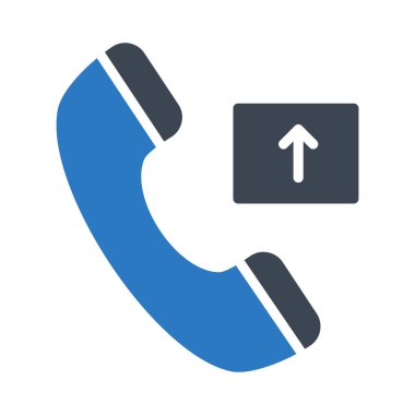 giden çağrı glyph renk vektör simgesi 