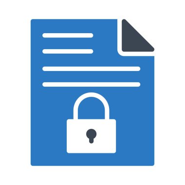 güvenli dosya glyph renk vektör simgesi 