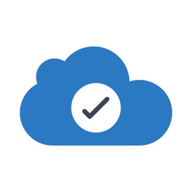 bulut glyph renk vektör simgesini kontrol edin 