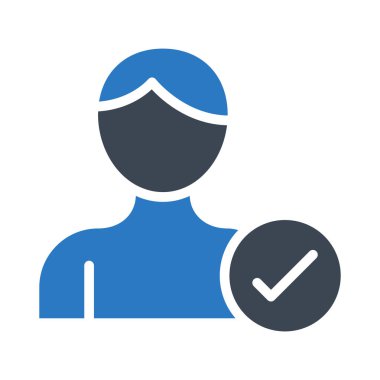 profil glyph renk vektör simgesini kontrol edin 