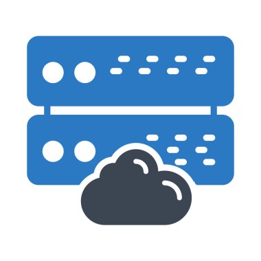 bulut sunucu glyph renk vektör simgesi 