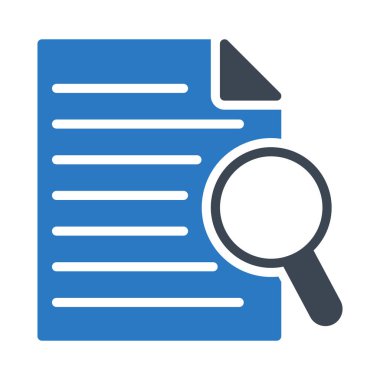 Arama dosyası glif renk vektör simgesi 