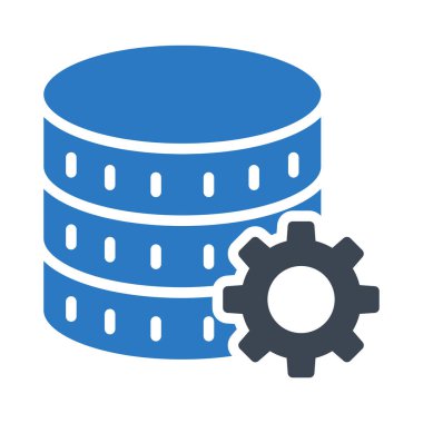 veritabanı ayarı glyph renk vektör simgesi 