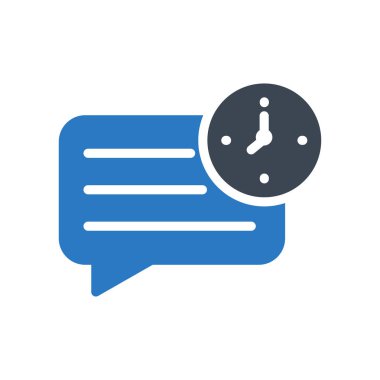 sohbet zamanı glyph renk vektör simgesi 