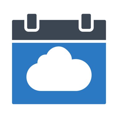 bulut takvim glyph renk vektör simgesi 