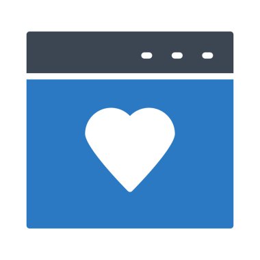 favori web sayfası glyph renk vektör simgesi 