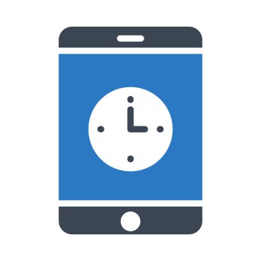 mobil son tarih glyph renk vektör simgesi 