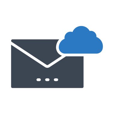 bulut e-posta glyph renk vektör simgesi 