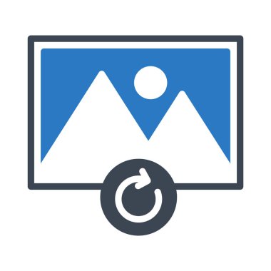 fotoğraf glyph renk vektör simgesini yeniden yükleyin 