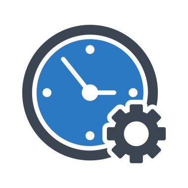 saat ayarı glyph renk vektör simgesi 