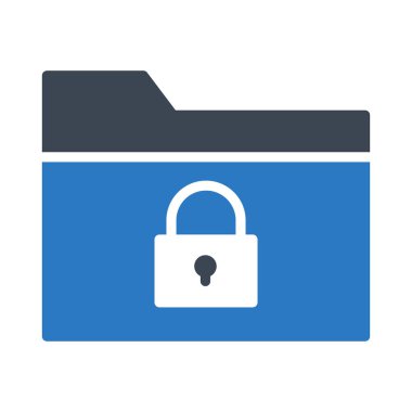 güvenli klasör glyph renk vektör simgesi 