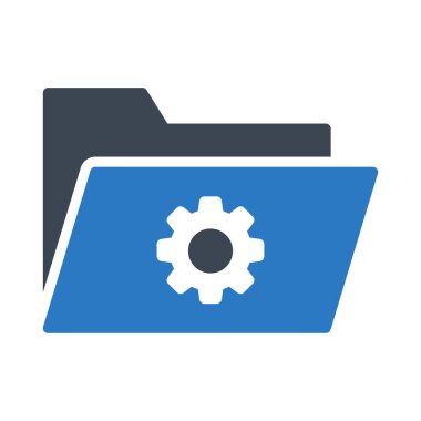 klasör ayarı glyph renk vektör simgesi 