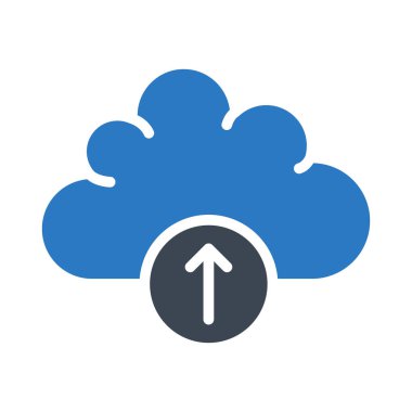 yükleme bulut glyph renk vektör simgesi 